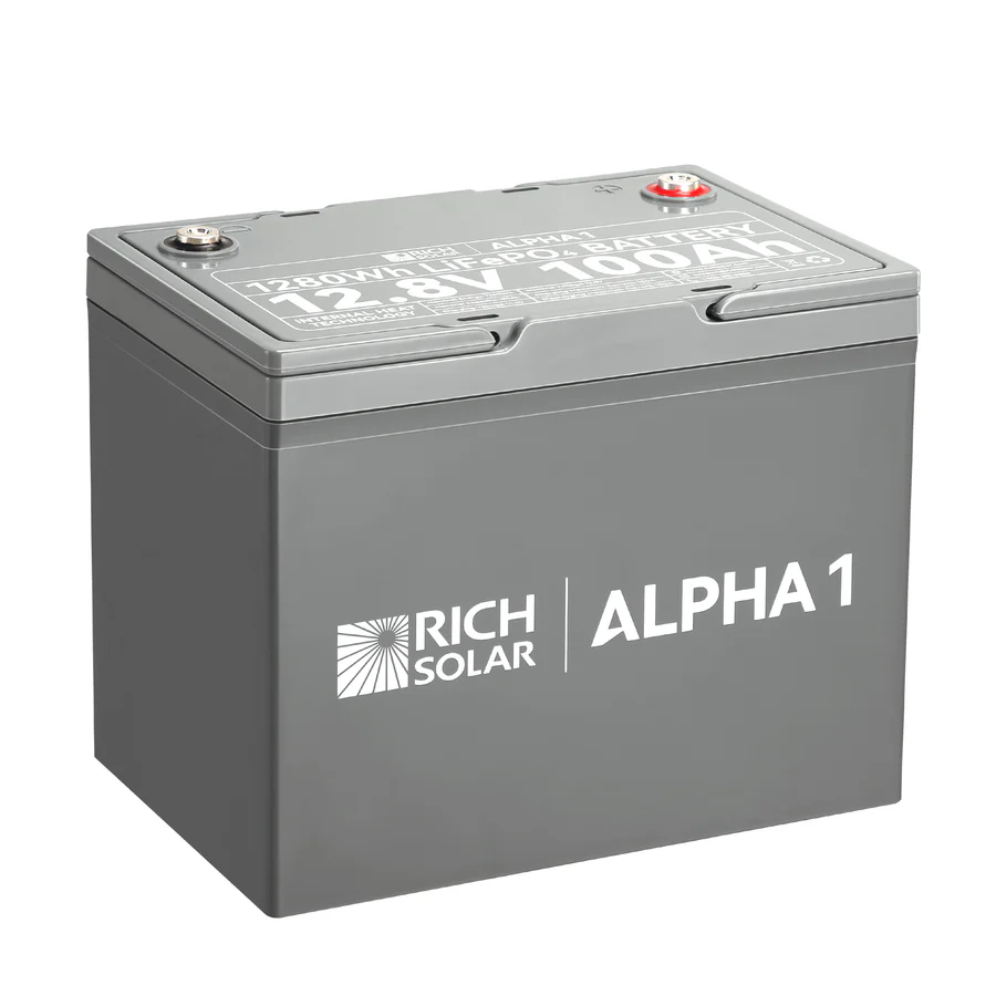 Alpha 1 12v 100ah lifepo4 lithium battery with built in bluetooth and heating sensors