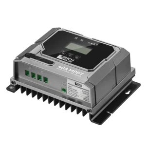 Bravo 40 amp mppt solar charge controller digital display screen showing charging status