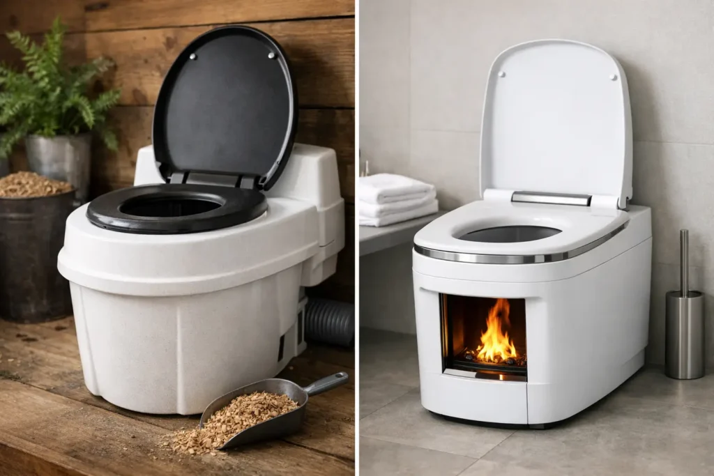 Composting Toilet vs Incinerating Toilet